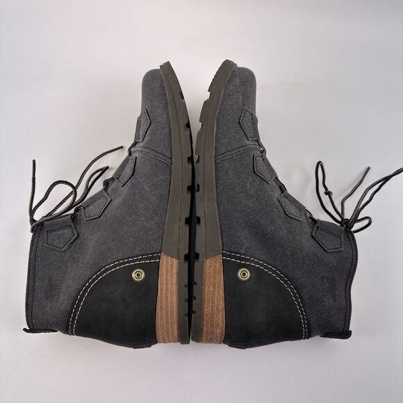 Sorel Major Lace Up Ankle Boot Wedge Gray Canvas Leather NL2163-010 Womens 10 - Picture 10 of 14